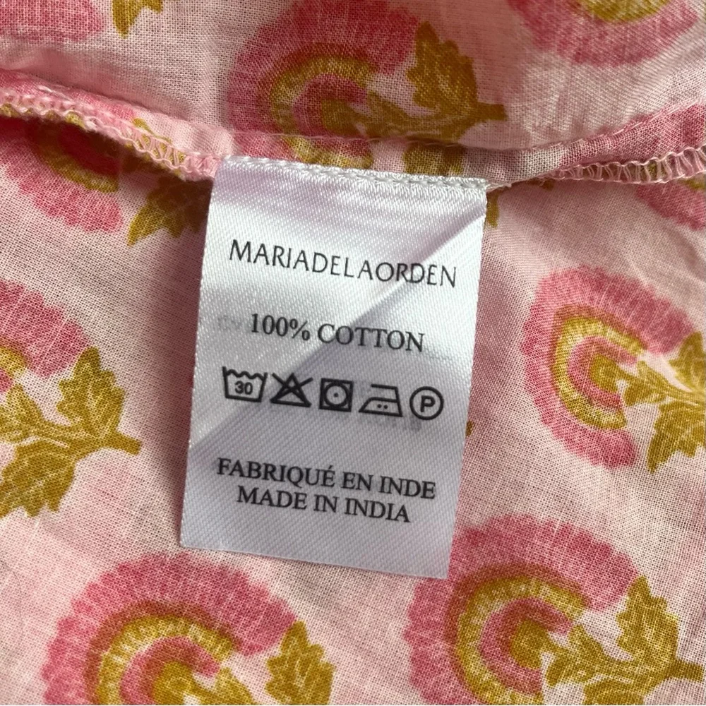 Maria De La Orden 100% Cotton Pink Floral Dress - Picture 8 of 9